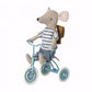 Maileg Big Brother Tricycle Mouse with Bag on Tricycle