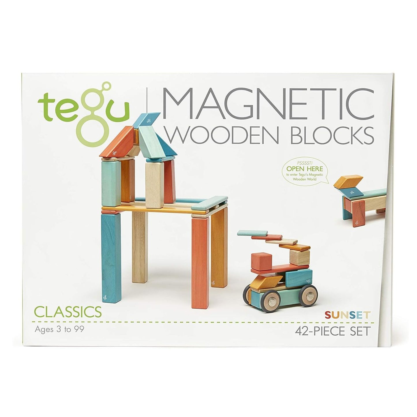 Tegu 42-Piece Magnetic Toy Set - Sunset