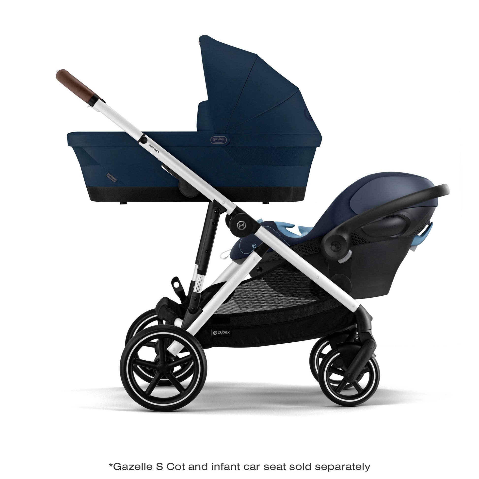 Cybex Gazelle S 2 Stroller - Ocean Blue with Silver Frame