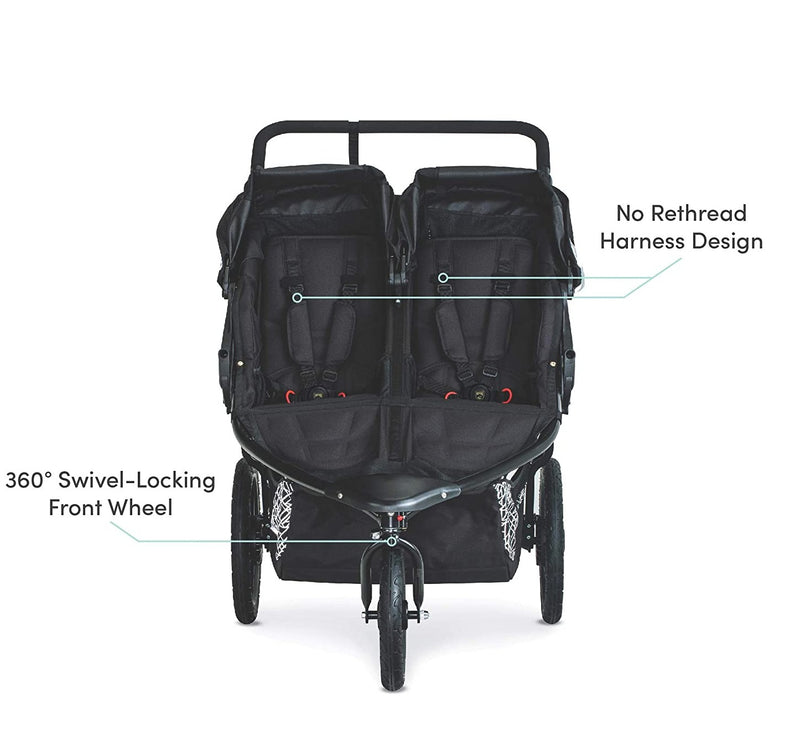 BOB Revolution Flex Duallie 3.0 Double Jogging Stroller Features - Graphite Black