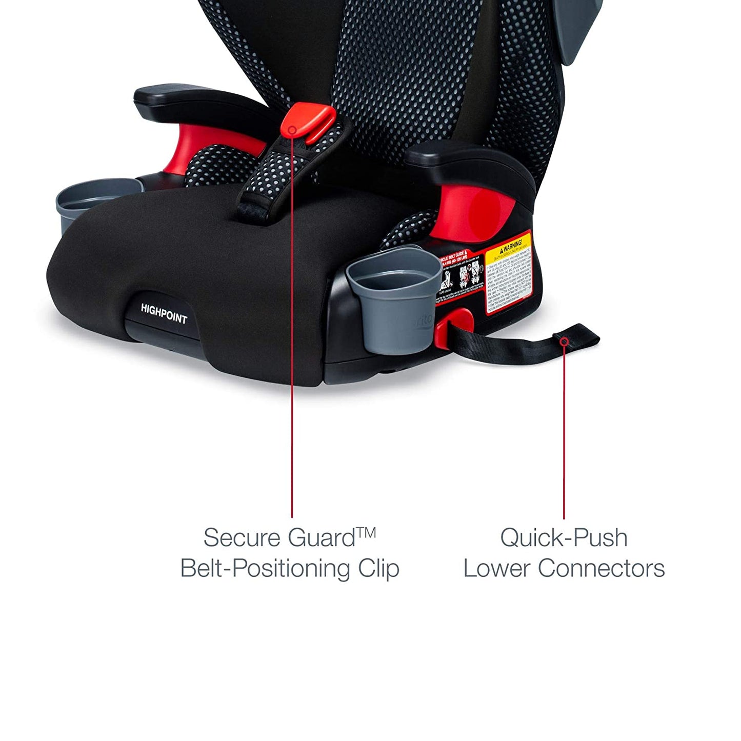 Britax Highpoint 2-Stage Belt-Positioning Booster Car Seat Features - Cool Flow Grey