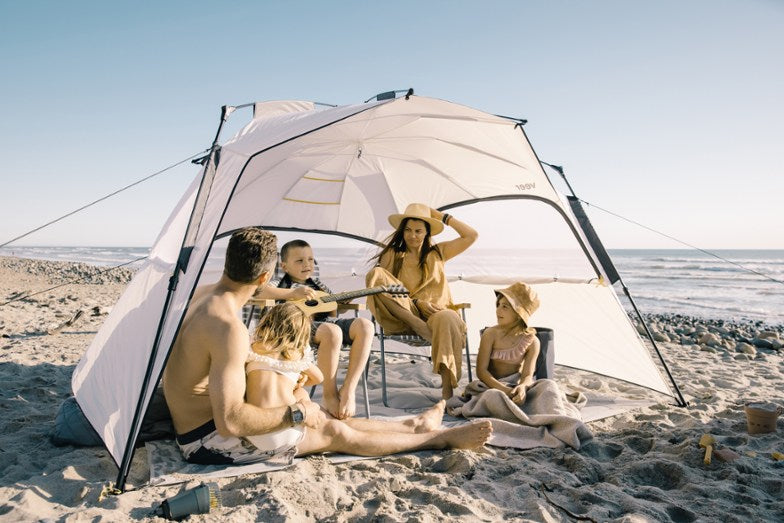 Family using Veer Family Basecamp Tent - White