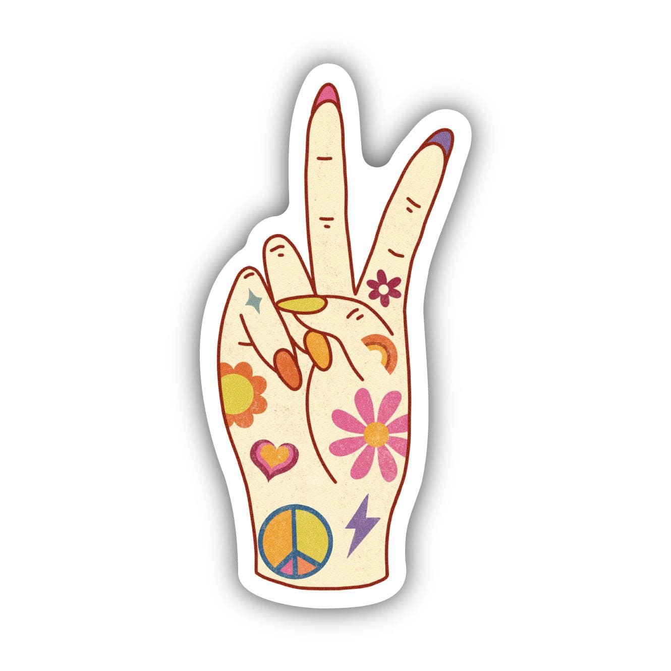 Big Moods Peace Sign Sticker - Groovy