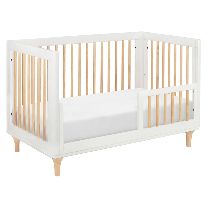 Babyletto Lolly 3-in-1 Convertible Crib with Toddler Bed Conversion Kit - White/Washed Natural