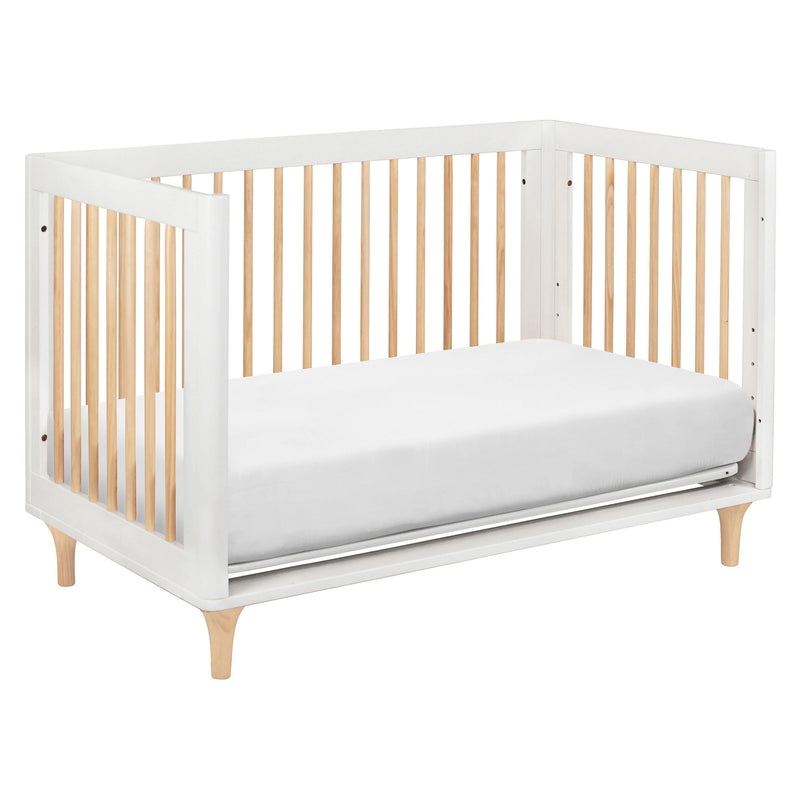 Babyletto Lolly 3-in-1 Convertible Crib with Toddler Bed Conversion Kit - White/Washed Natural