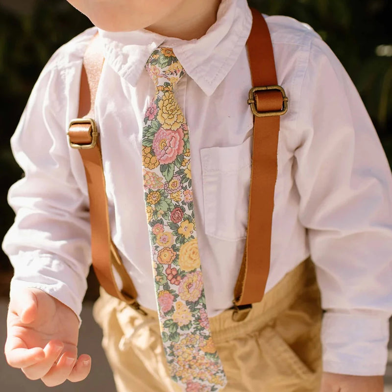 Little boy wearing Boon Ties Boys' Tie - Bloom