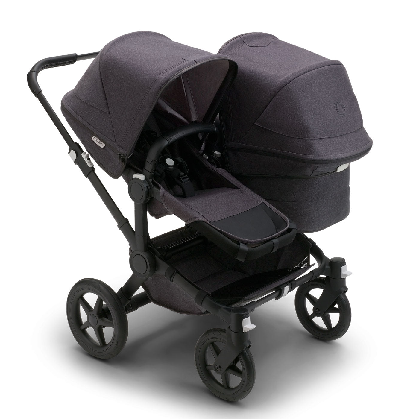 Bugaboo Donkey 5 Duo Extension Complete - Mineral - Washed Black on bugaboo donkey 5 stroller