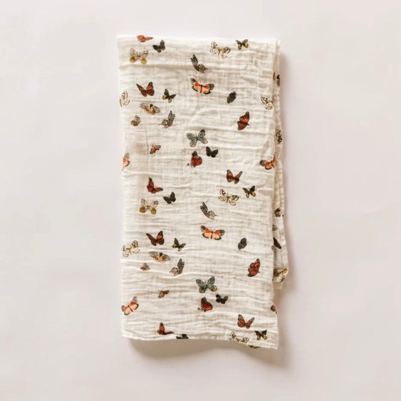 Clementine Kids Cotton Muslin Single Swaddle - Butterfly Migration