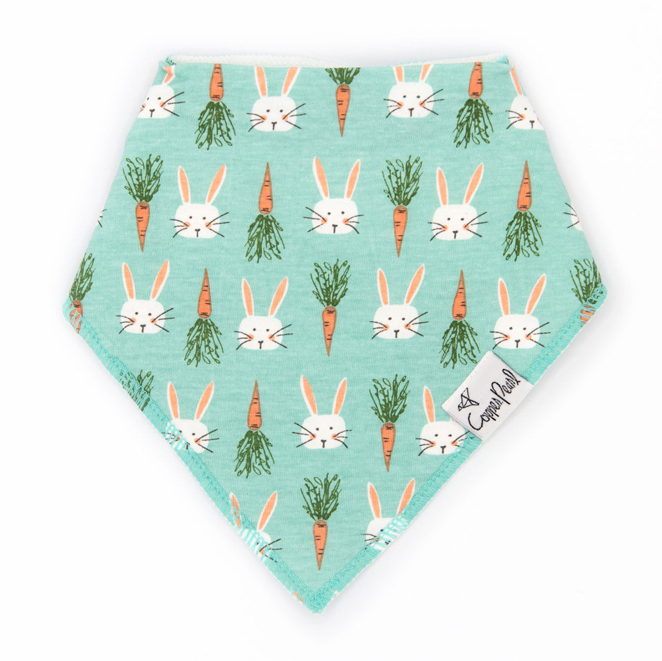 Copper Pearl Single Holiday Bandana Bib - Holiday Bunny