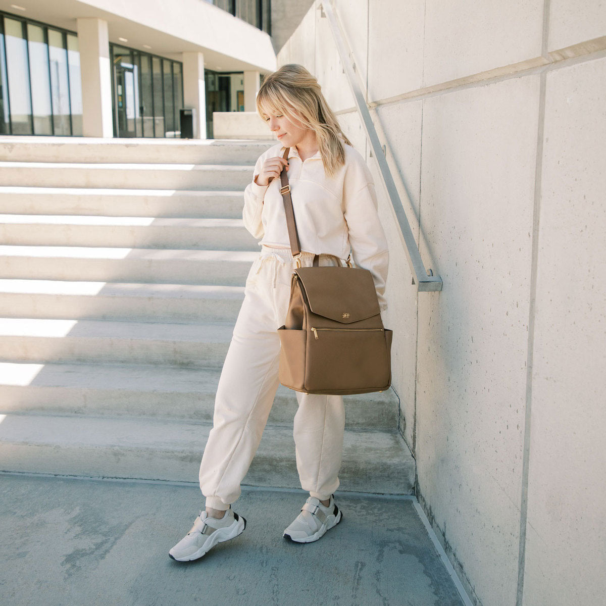 Woman with Freshly Picked Classic Diaper Bag II - Toffee