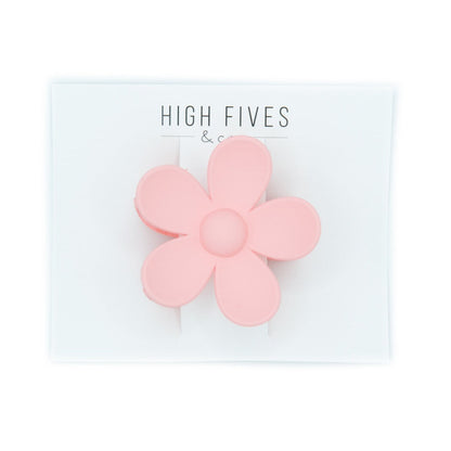 High Fives Flower Hair Claw Clips 2.95" - Blush