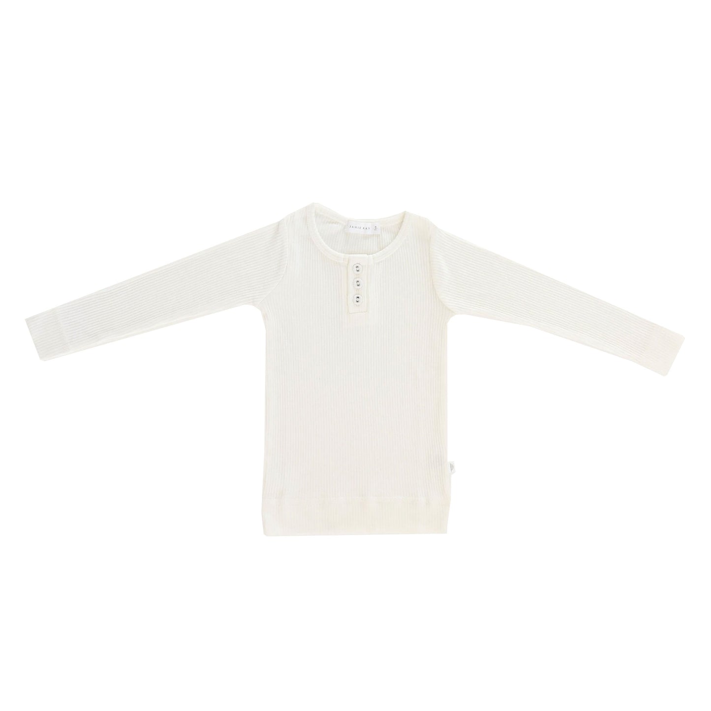 Jamie Kay Organic Essential Longsleeve Henley - Milk