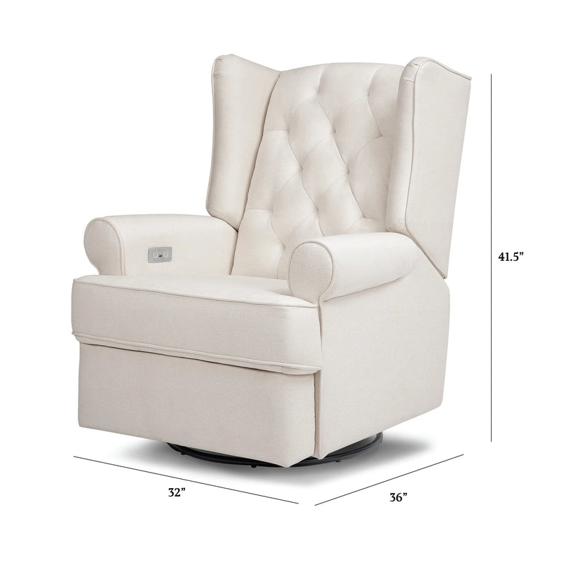 Namesake Harbour Electronic Recliner and Swivel Glider with USB Port - Performance Cream Eco-Weave