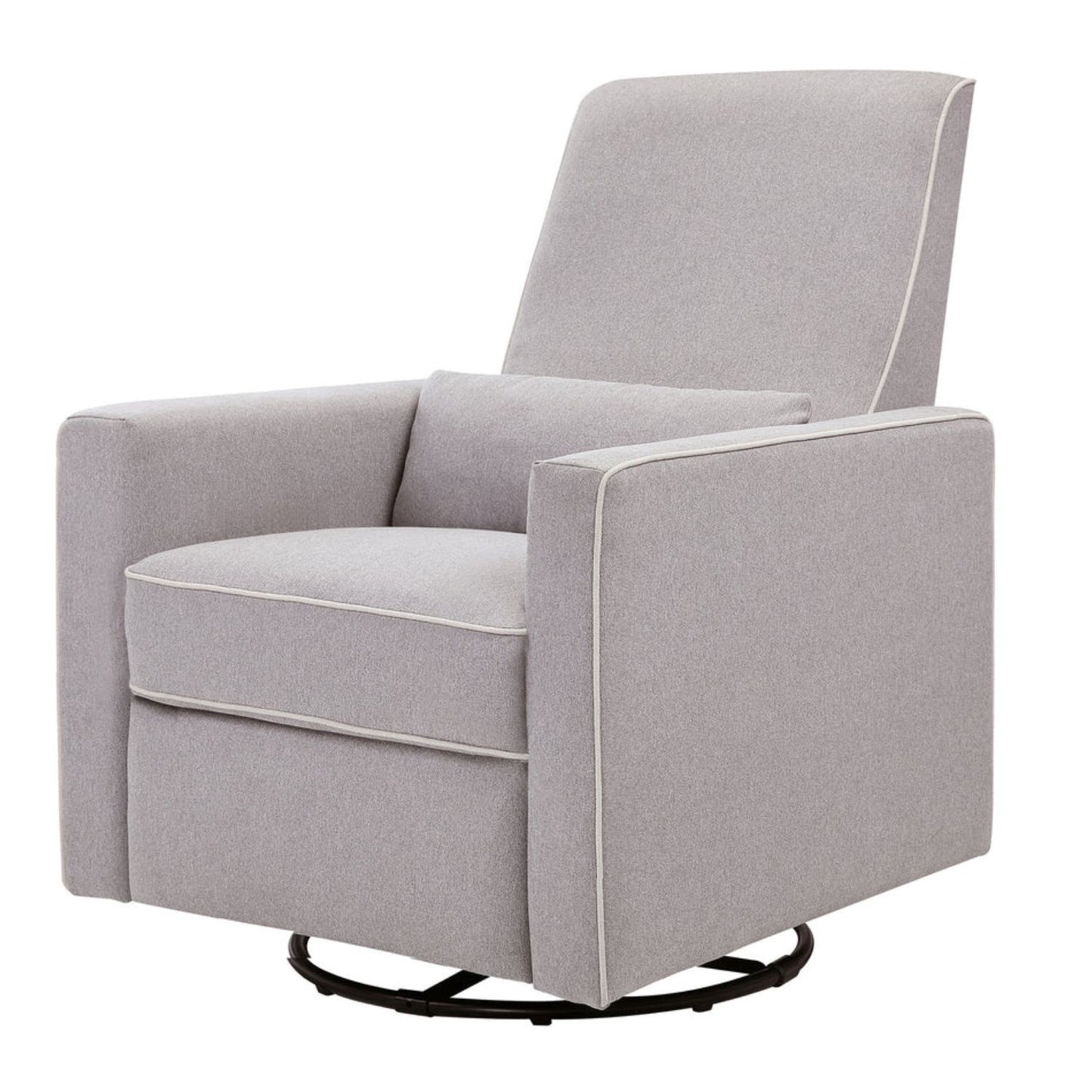 DaVinci Piper Recliner and Swivel Glider - Grey with Cream Piping