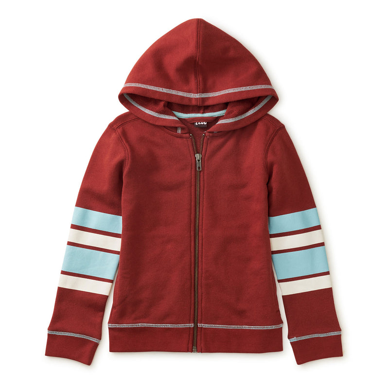 Tea Collection Elbo Stripe Hoodie - Dark Maple 