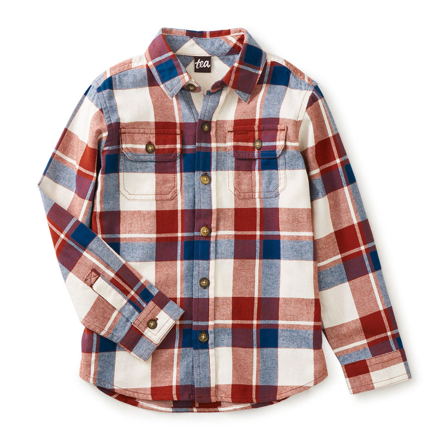 Tea Collection Flannel Button Up Shirt - Tokyo Plaid 