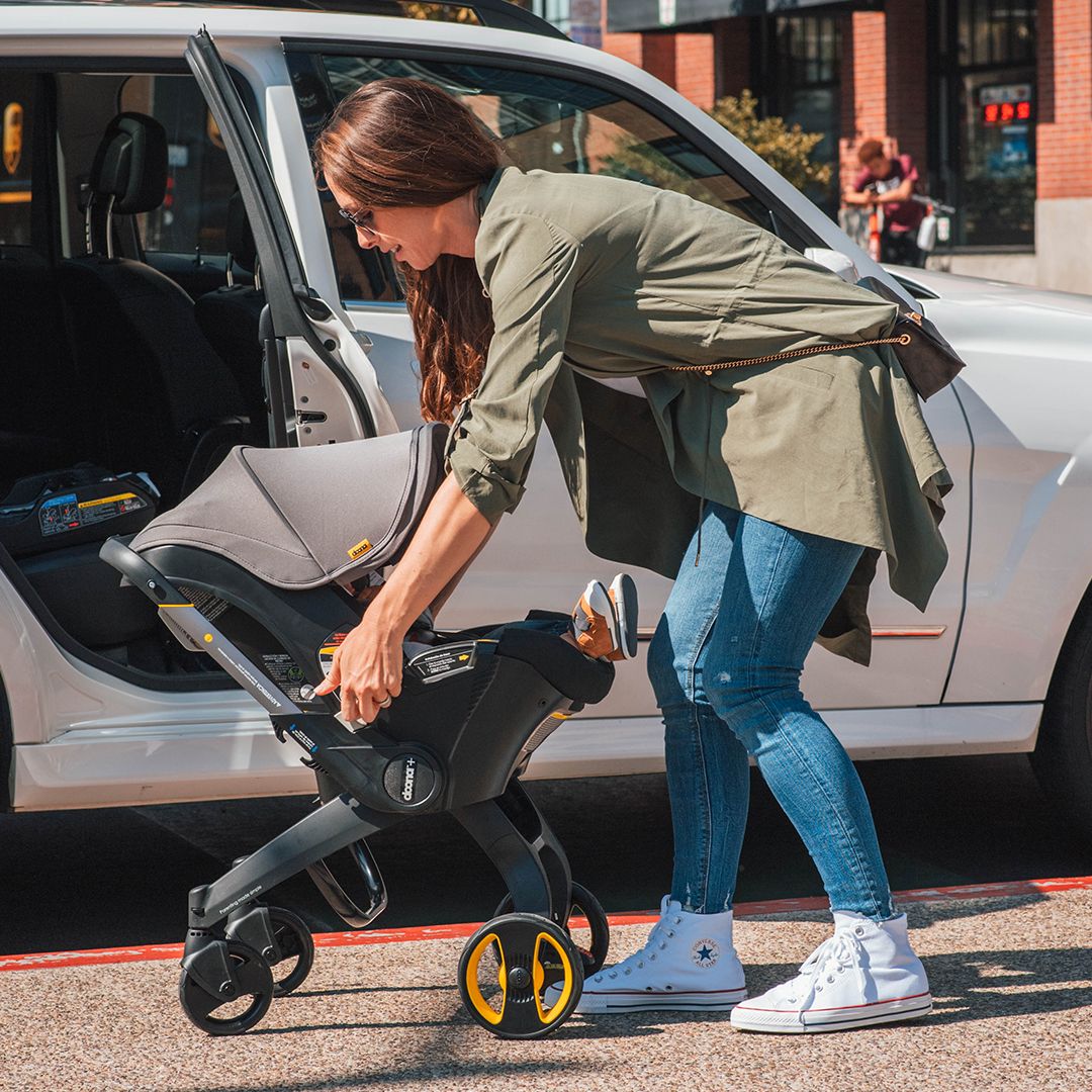 Mom uses Doona Infant Car Seat and Stroller