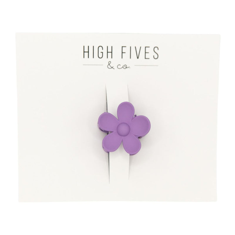 High Fives Flower Hair Claw Clips - 1.35" - Purple