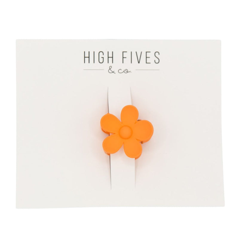 High Fives Flower Hair Claw Clips - 1.35" - Orange