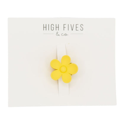 High Fives Flower Hair Claw Clips - 1.35" - Yellow