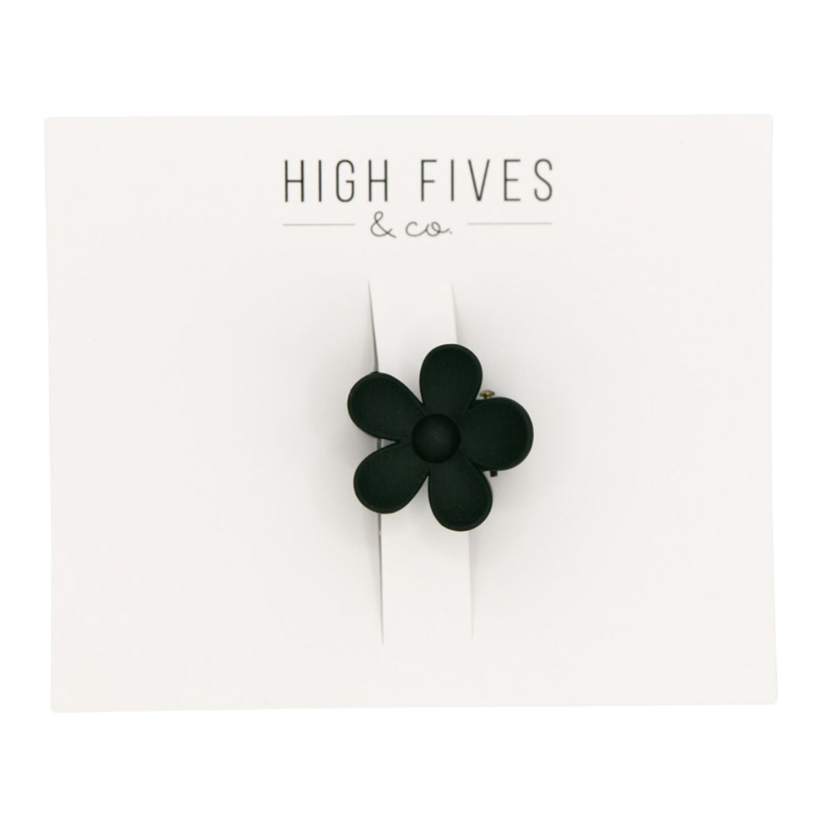 High Fives Flower Hair Claw Clips - 1.35" - Black