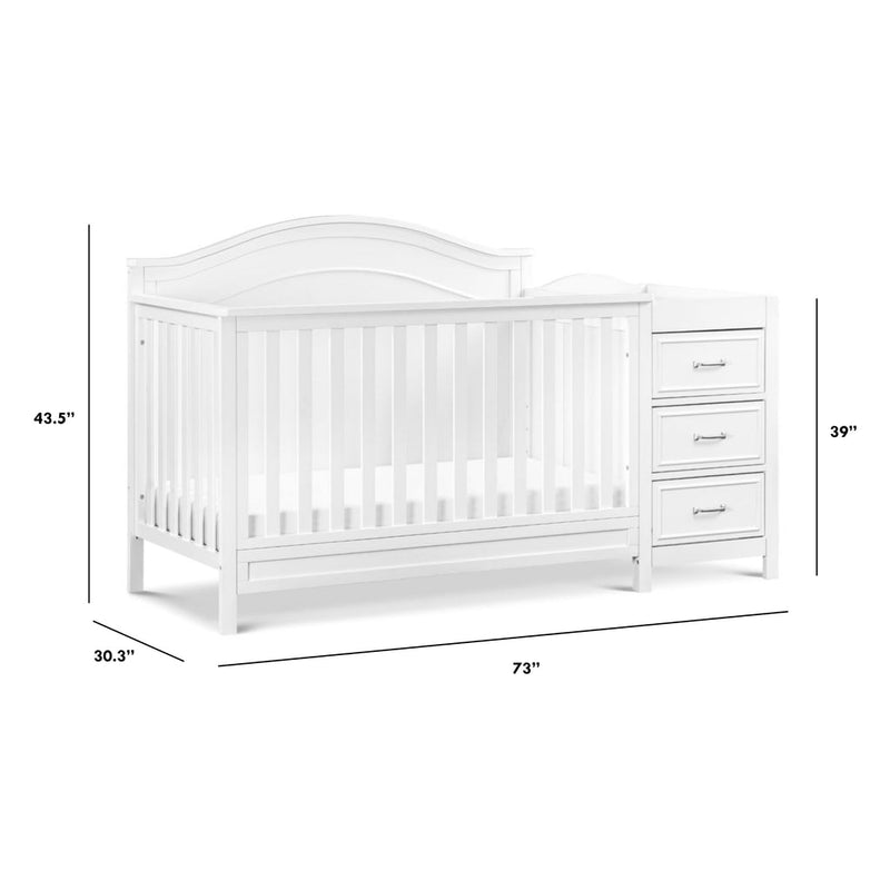 DaVinci Charlie 4-in-1 Convertible Crib and Changer Combo - White