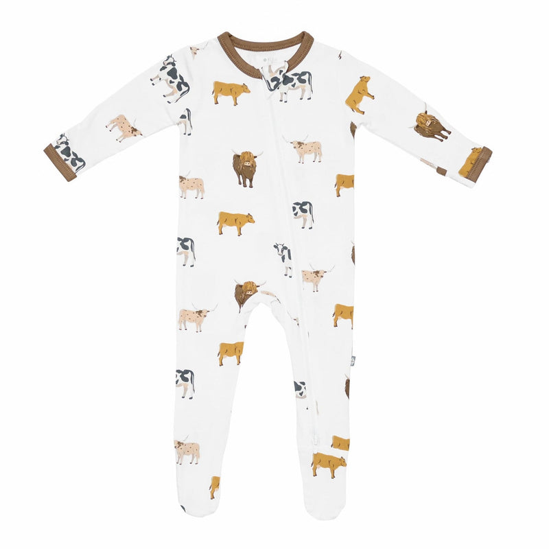 Kyte BABY Printed Zippered Footie - Moo