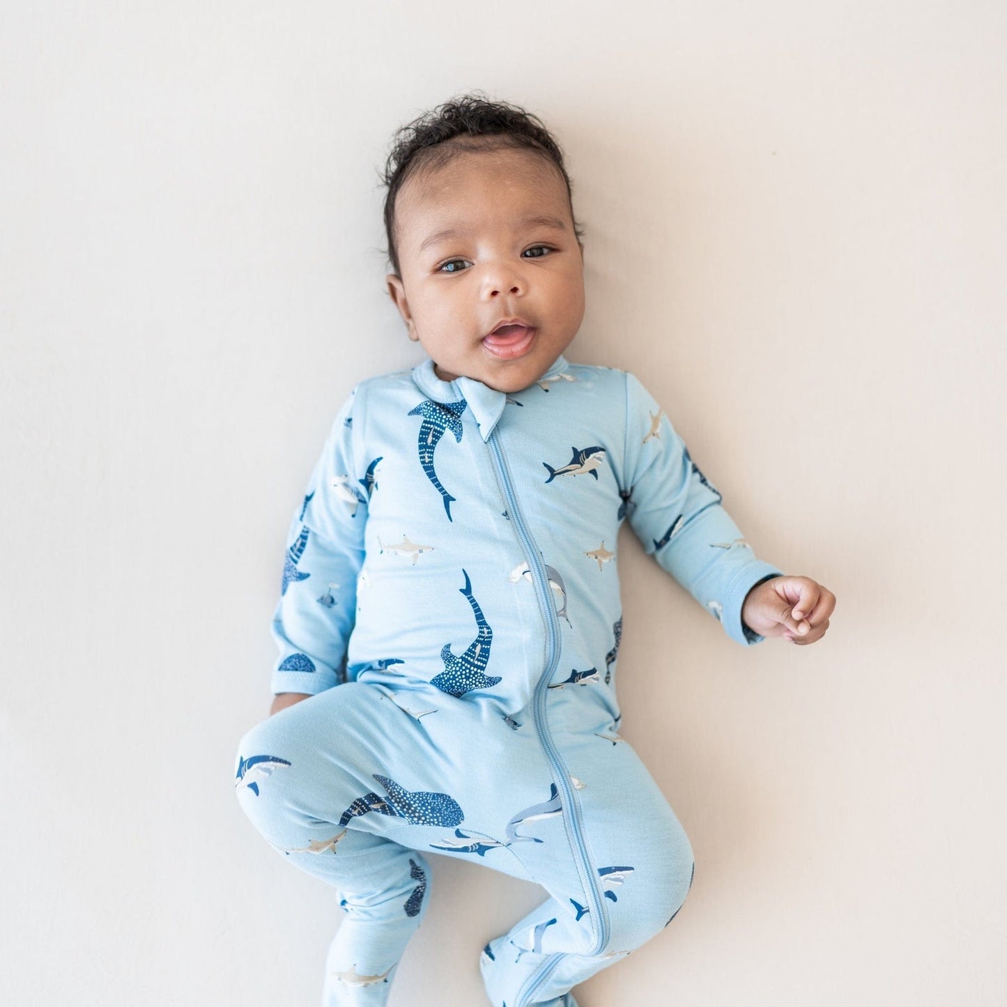 Kyte BABY Printed Zippered Footie - Stream Shark