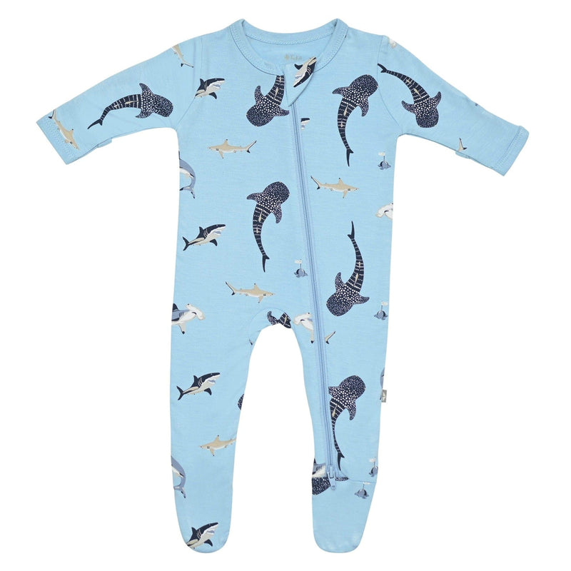 Kyte BABY Printed Zippered Footie - Stream Shark