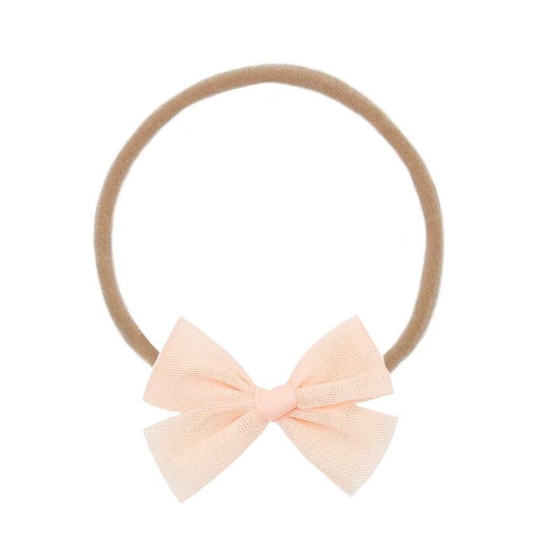 Lou Lou and Company Tulle Bow Headband - Medium - Peach