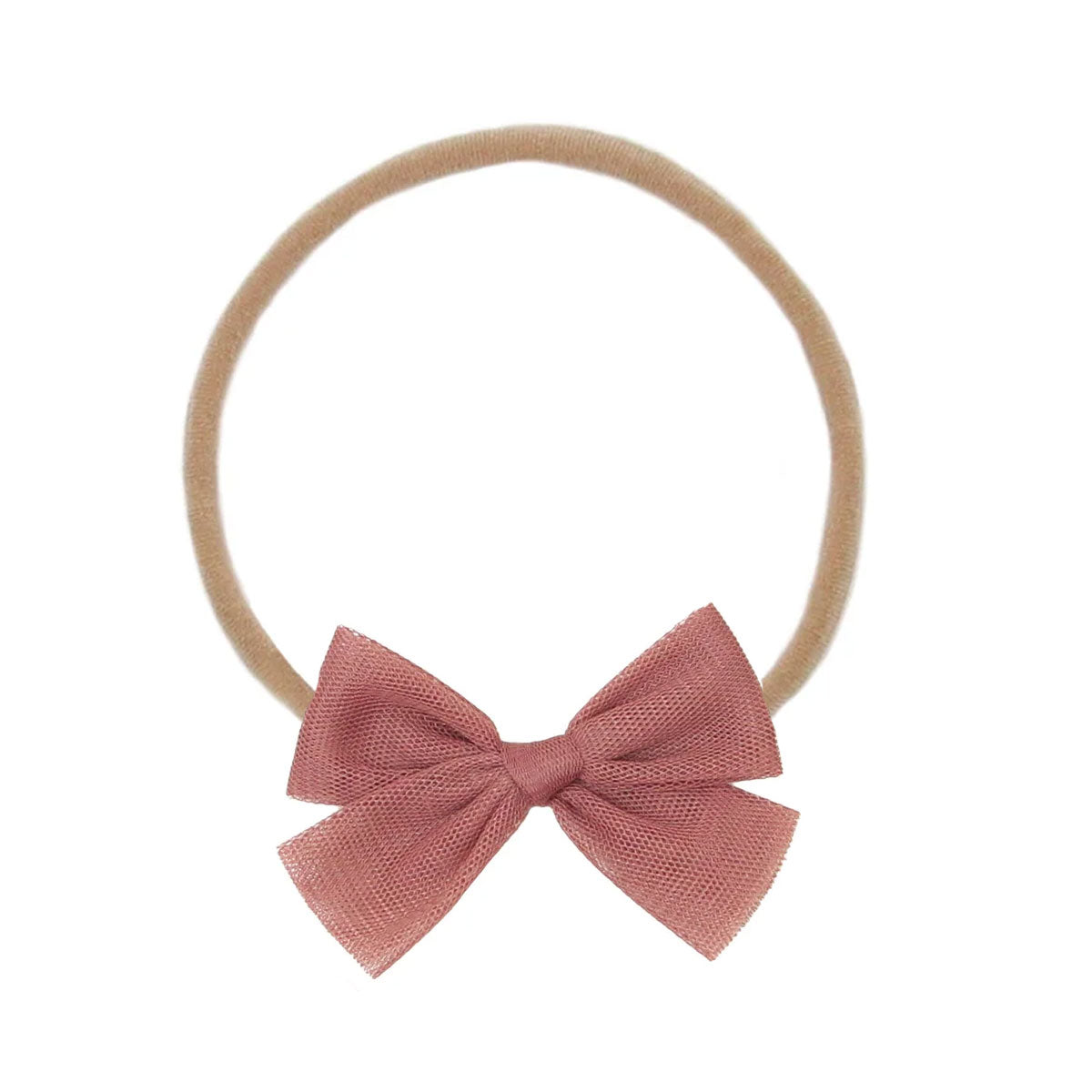 Lou Lou and Company Tulle Bow Headband - Medium - Rose