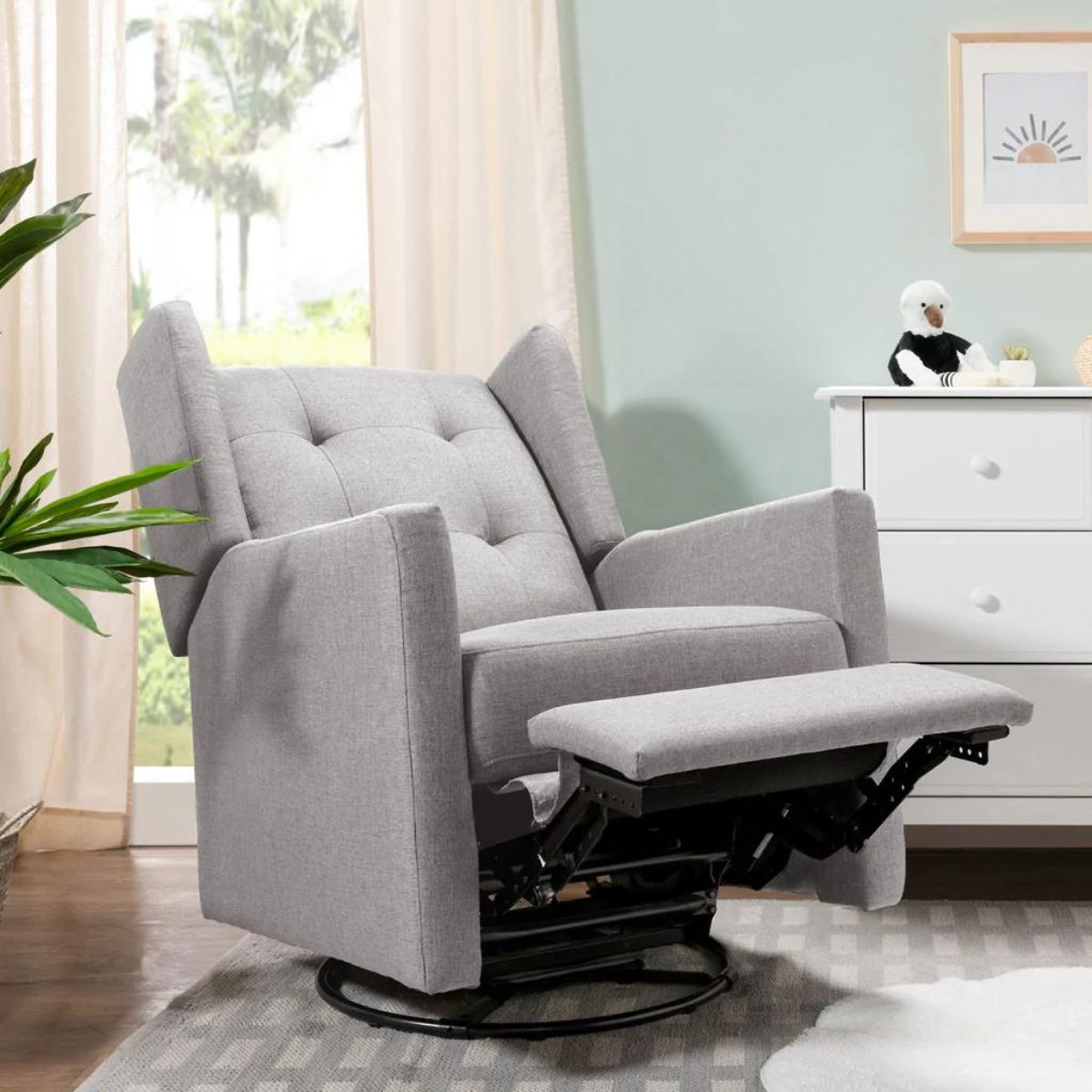 DaVinci Maddox Recliner and Swivel Glider - Misty Grey