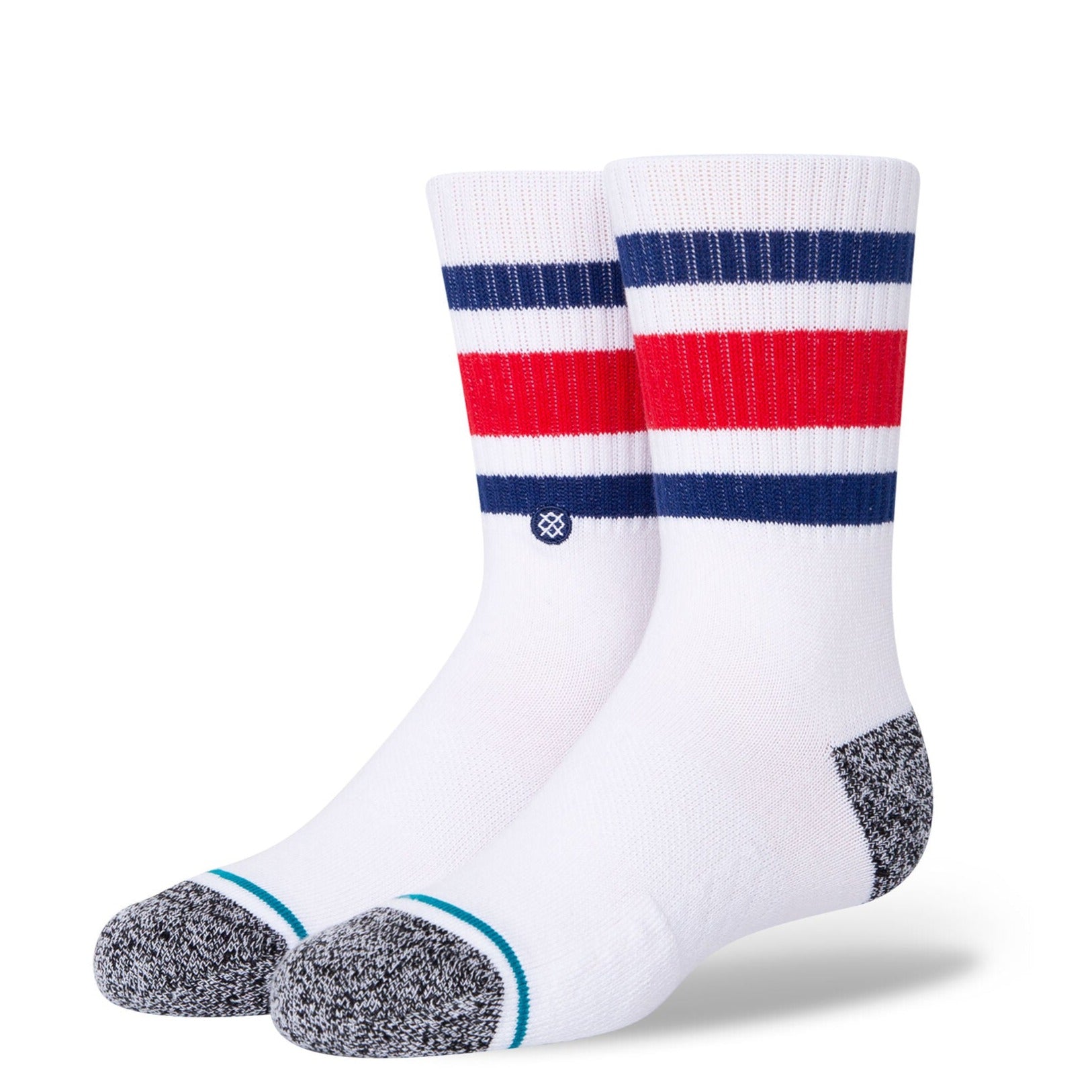 Stance Kids' Crew Socks - Boyd St - White / Blue 