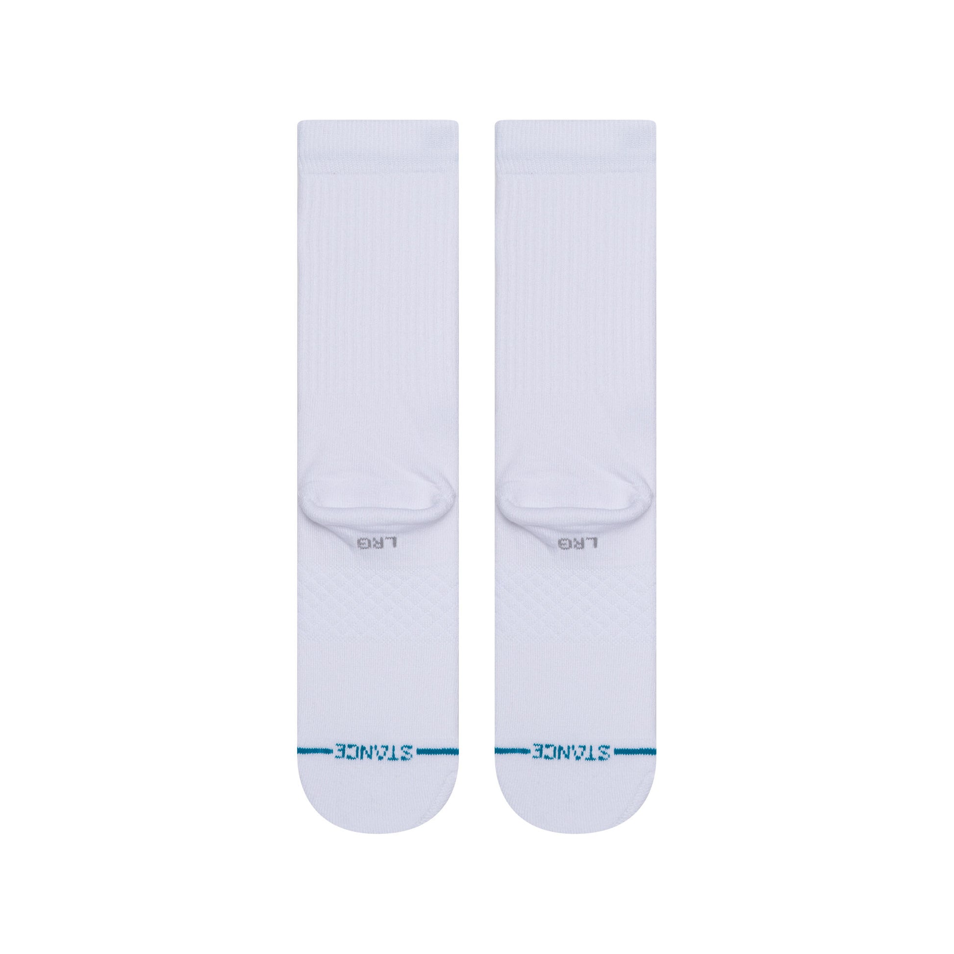 Stance Adult Crew Socks - Icon - White / Black Logo 