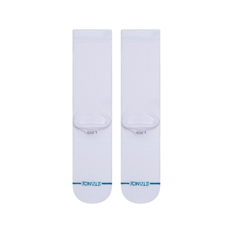 Stance Adult Crew Socks - Icon - White / Black Logo 