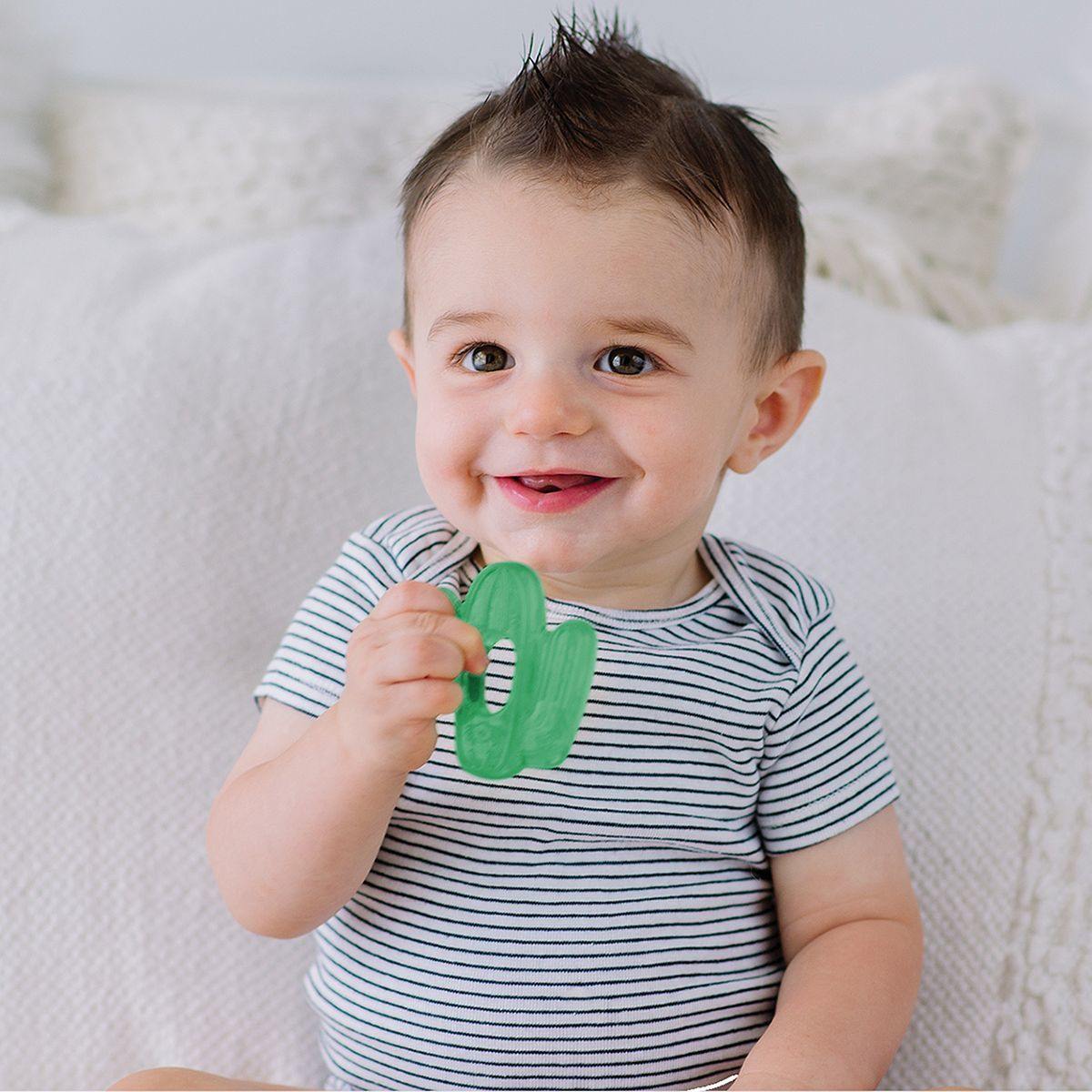 Baby Using Itzy Ritzy Cutie Coolers  - Cactus